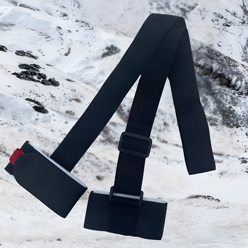 Adjustable double-board skiing bandage strap in nylon-polyester blend fabric