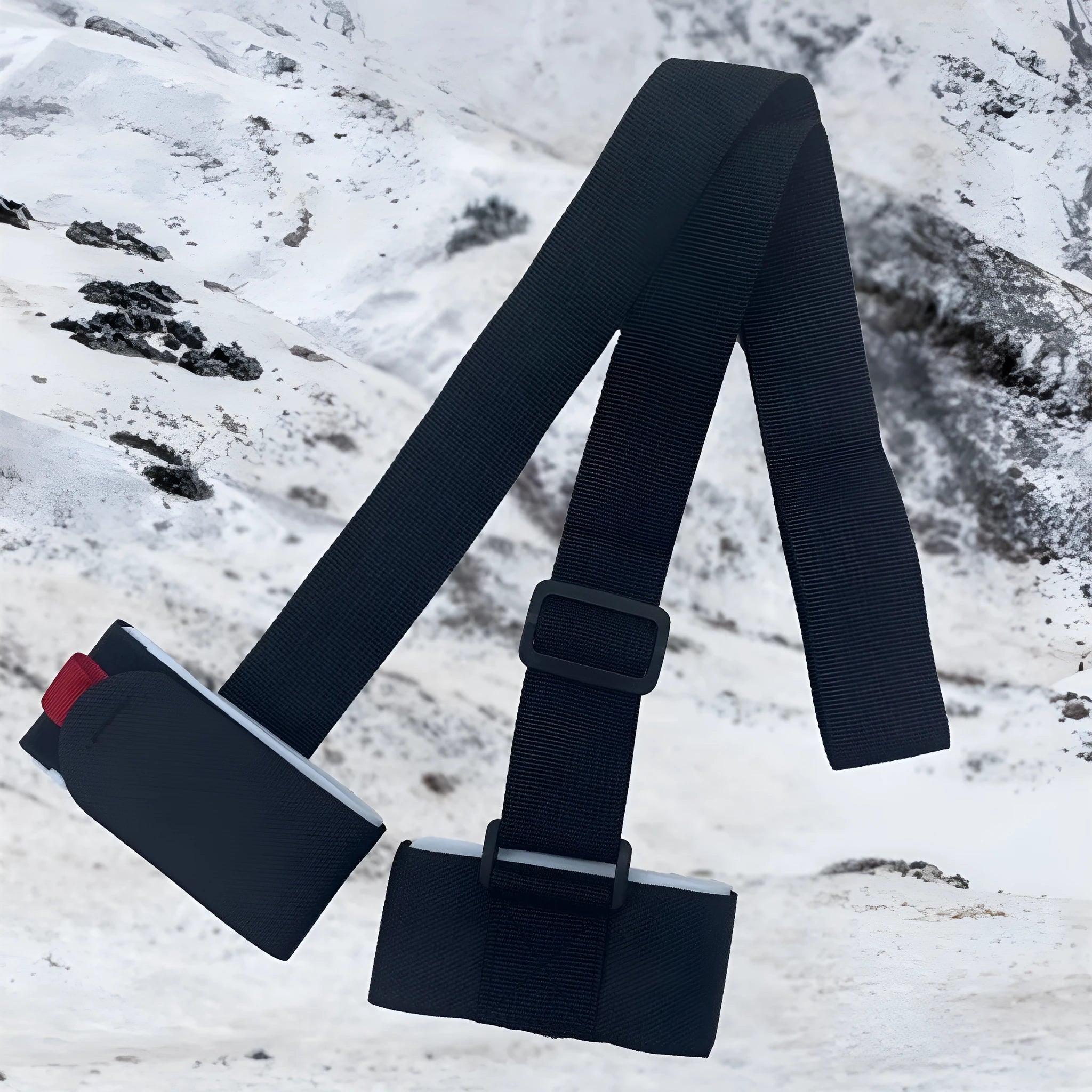 Adjustable double-board skiing bandage strap in nylon-polyester blend fabric