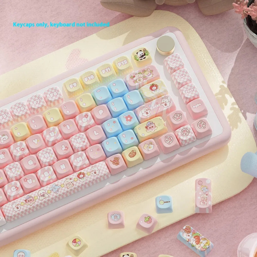 Clip Doll cute character design mechanical keyboard keycap set with multi-colour dye-sublimated print.