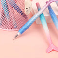 Creative cartoon mermaid pen with 0.38mm fine tip, random colour, plastic body, isolated on white background