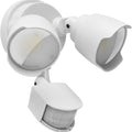 White LED security flood light with motion sensor for wall or ceiling mounting