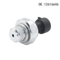 Silver metal automotive fuel pressure sensor for part numbers 12616646, 12677836, D1846A.