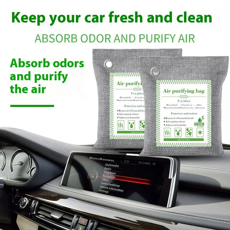 Bamboo charcoal wrapped activated carbon air purification bag for formaldehyde removal
