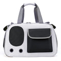 Portable foldable pet carrier bag in canvas material with single shoulder strap