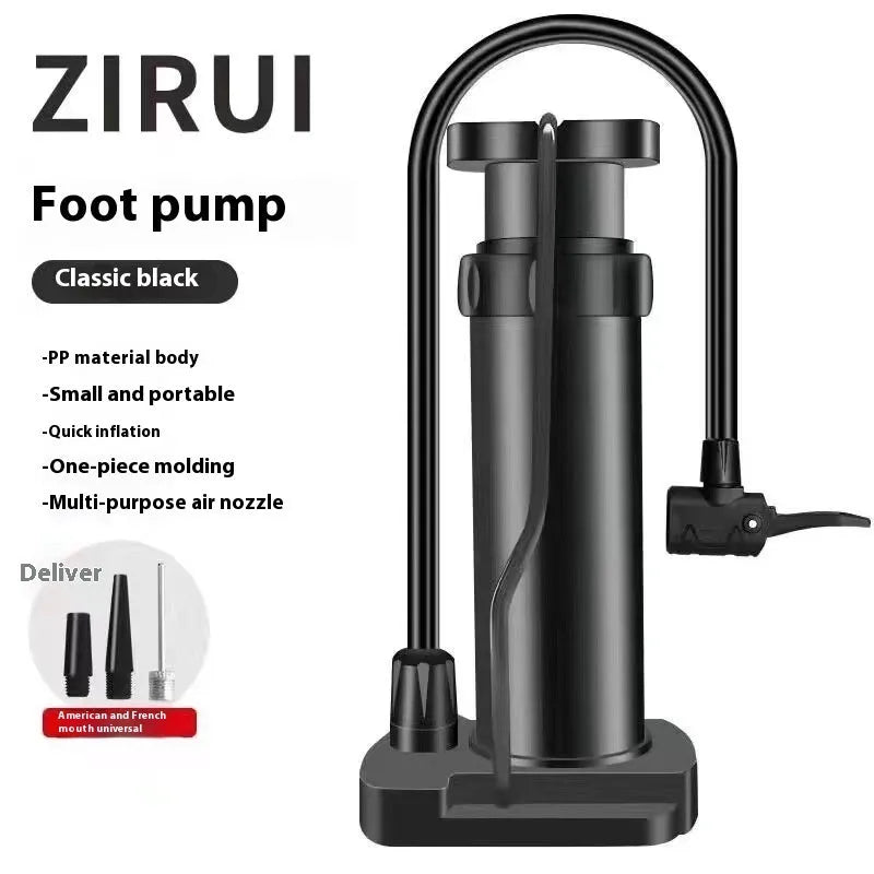 Foot tire pump for bicycle and motorcycle high pressure portable automobile air inflator with iron body and 170cm length