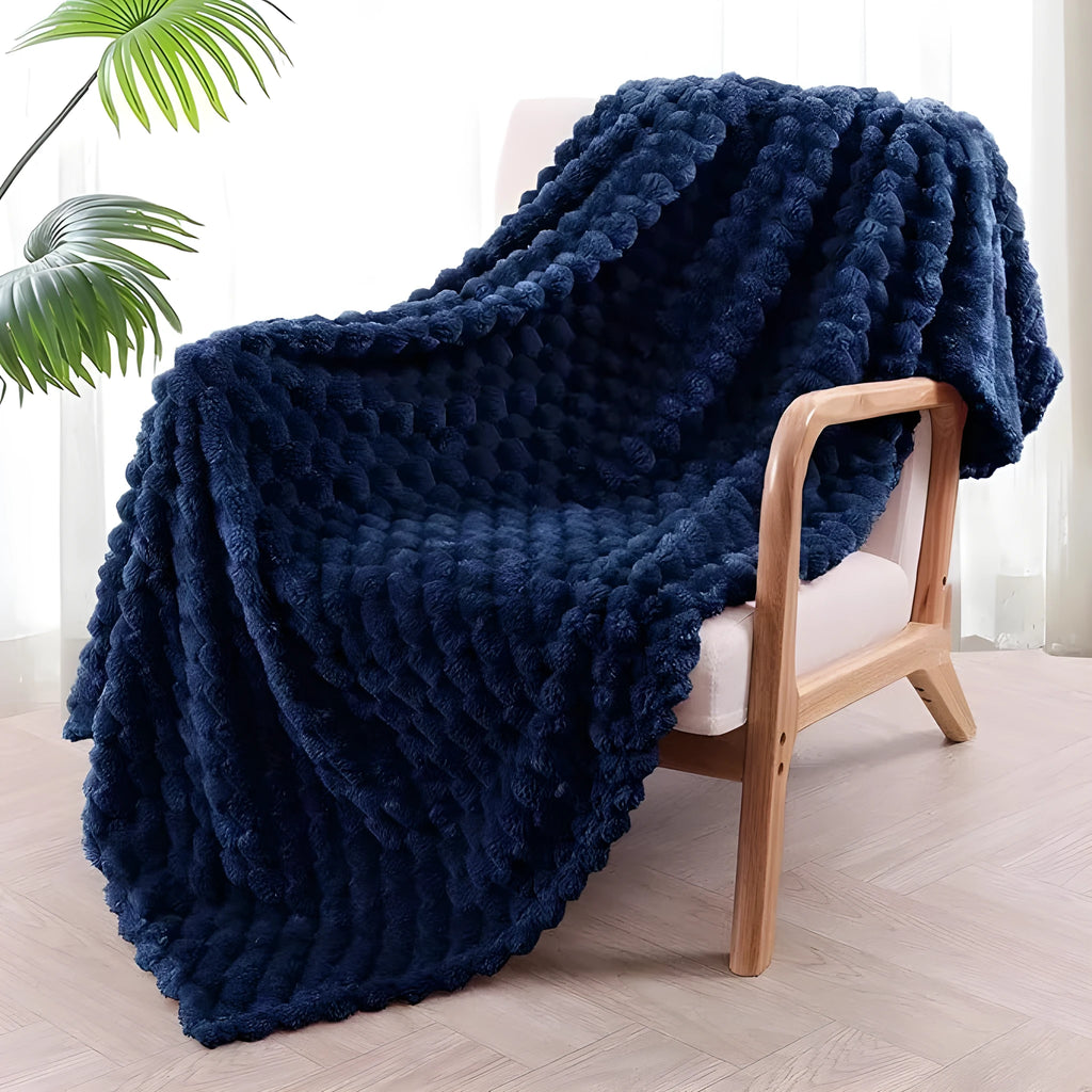 Children's soft polyester plaid blanket in solid colour, European and American style, 50x70 inch size