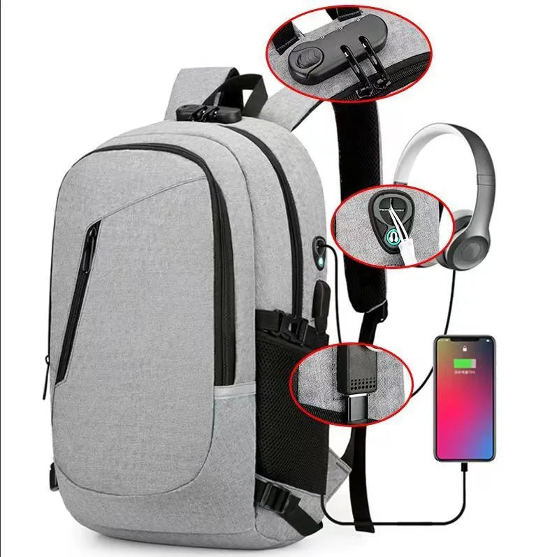 Street trend computer backpack with wear-resistant Oxford cloth construction and 20-35 litre capacity