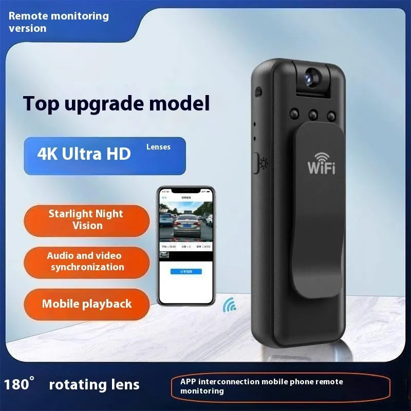 Black WIFI surveillance camera with Type-C connector and 30cm cable for conference security