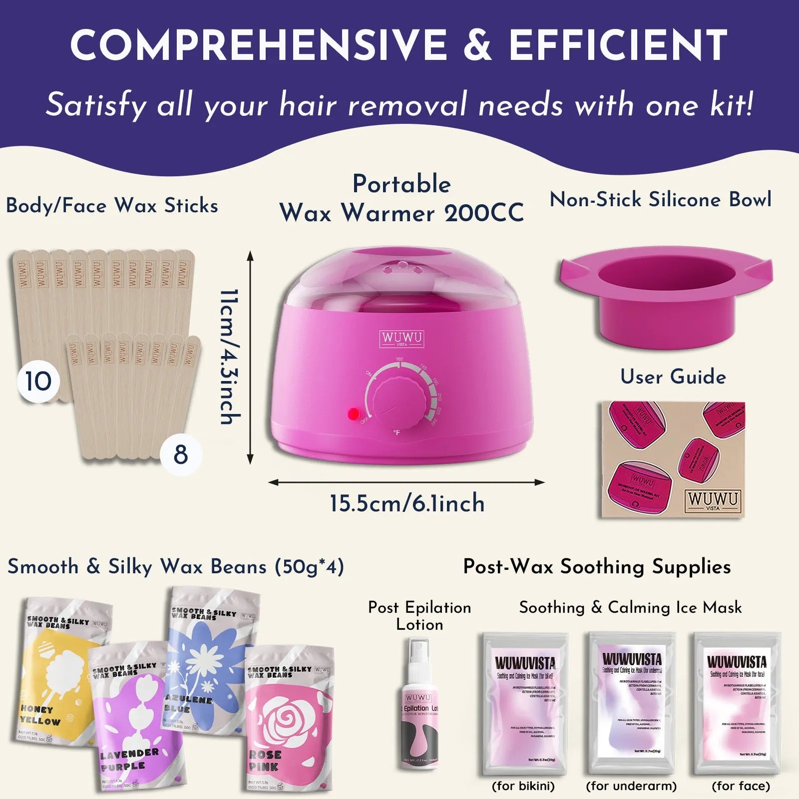 29-piece gold-standard hard wax kit with compact warmer, wax beads, and facial and body wax sticks for hair removal