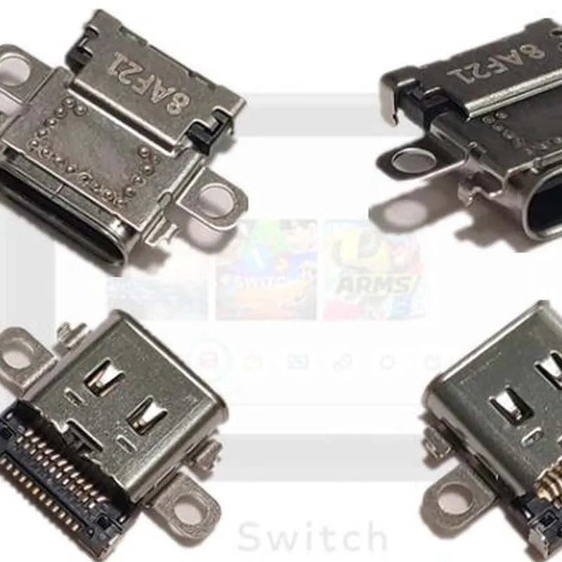 Original Nintendo Switch charging port replacement part on a white background