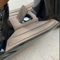 3D rubber motorcycle foot pad in black gray with open tank port for front pedal