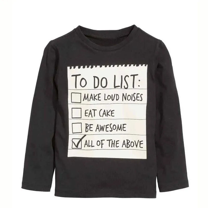 Boys' casual cotton two-piece set with long sleeve t-shirt and pants, letter print design.