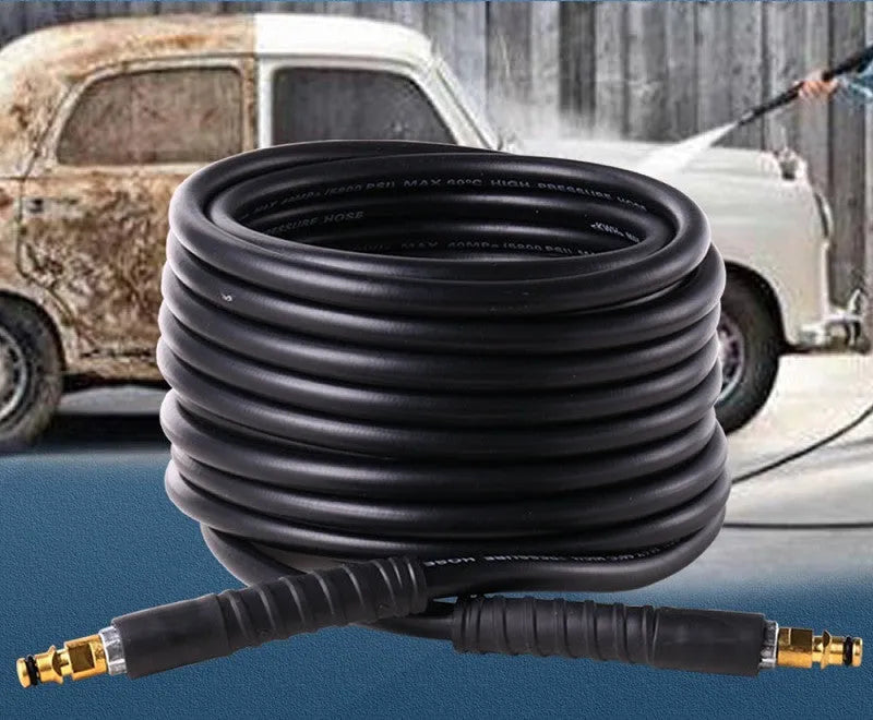 High pressure car wash tube set with copper and nylon gun in black for 18MPa car washing