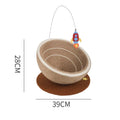 Large integrated cat scratching post and flannel bed in Starlight Sisal Nest colour