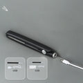 Mini USB hair curler and straightener dual-use 16W black on white background 2cm x 19cm