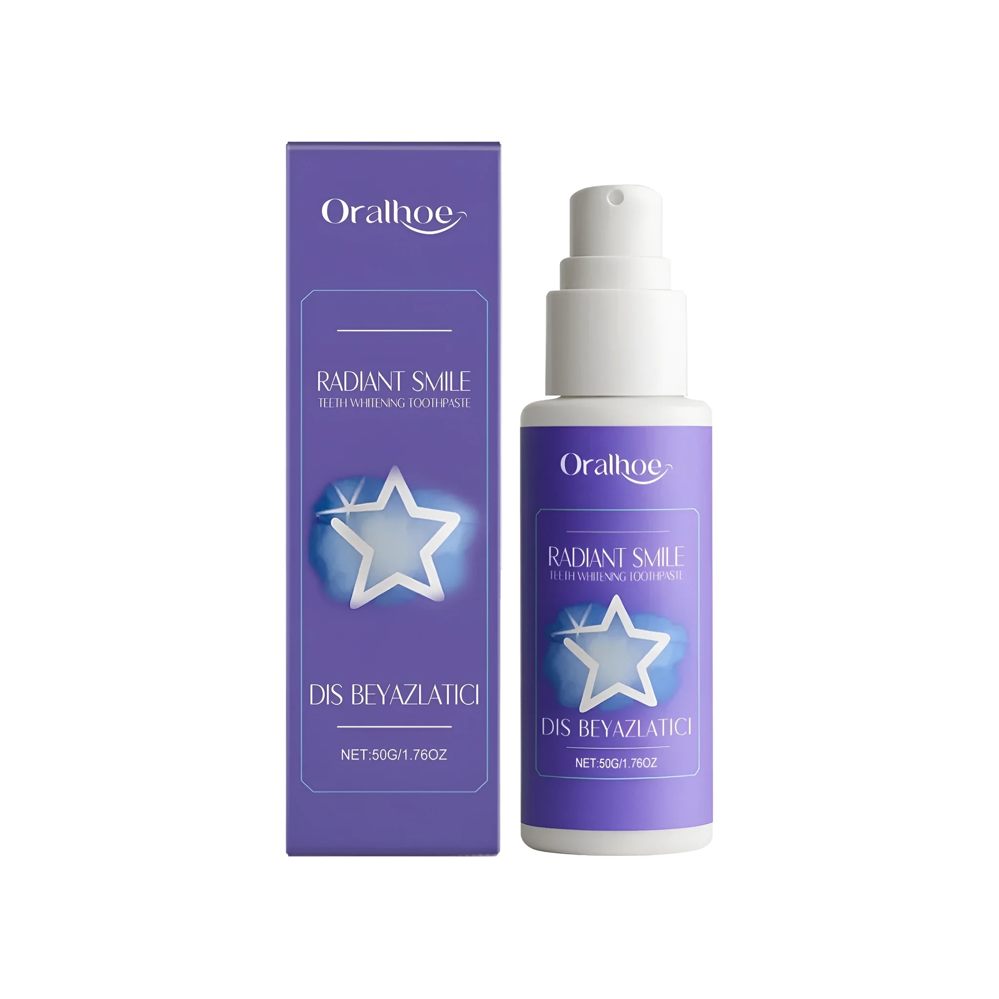 50g tube of hydroxyapatite teeth whitening toothpaste with papain enzymes and mint extract