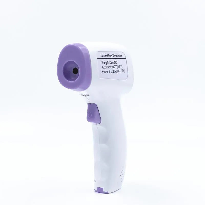 White digital infrared thermometer for non-contact forehead temperature measurement with LCD display