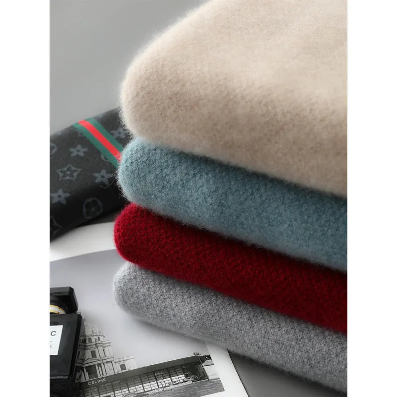 Women's half-zip wool knit sweater in slim fit showing Chinese red colour option