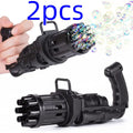 Battery-powered bubble gun toy in pink gold or black colours with ABS plastic construction and fan function