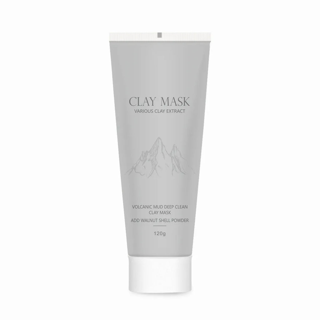 Volcanic mud mask deep cleaning facial mask with brush 120ml export