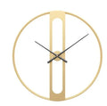 Round metal wall clock measuring 50cm in diameter available in black or gold colour