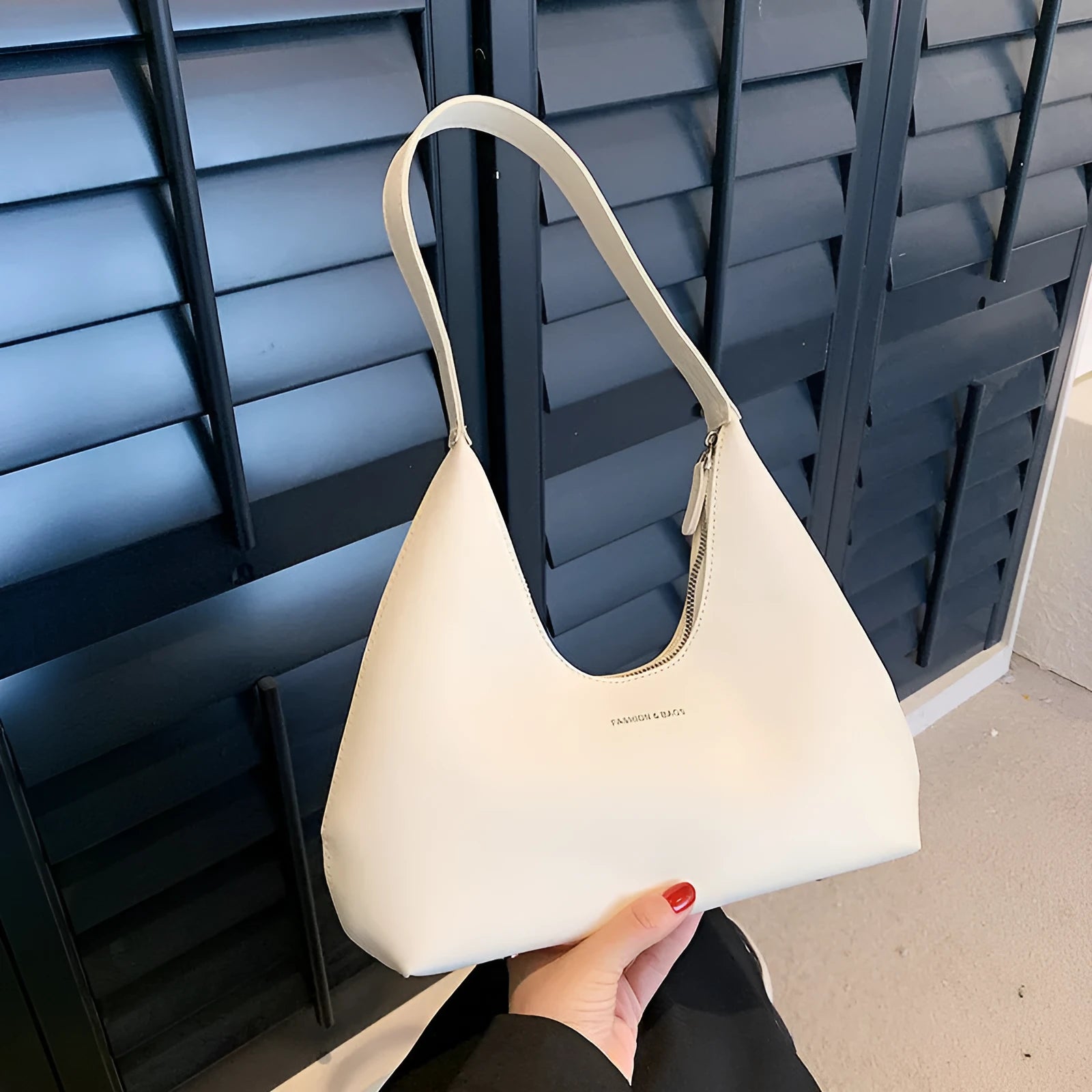 French European retro PU shoulder handbag in pillow shape with letter stitch detail, four colour options