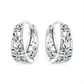 Sterling silver butterfly stud earrings with zircon accents and oxidised finish, 14mm height