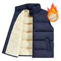 Men's striped lambswool vest in black, dark blue, or red colour, shown as a sleeveless jumper for autumn and winter wear