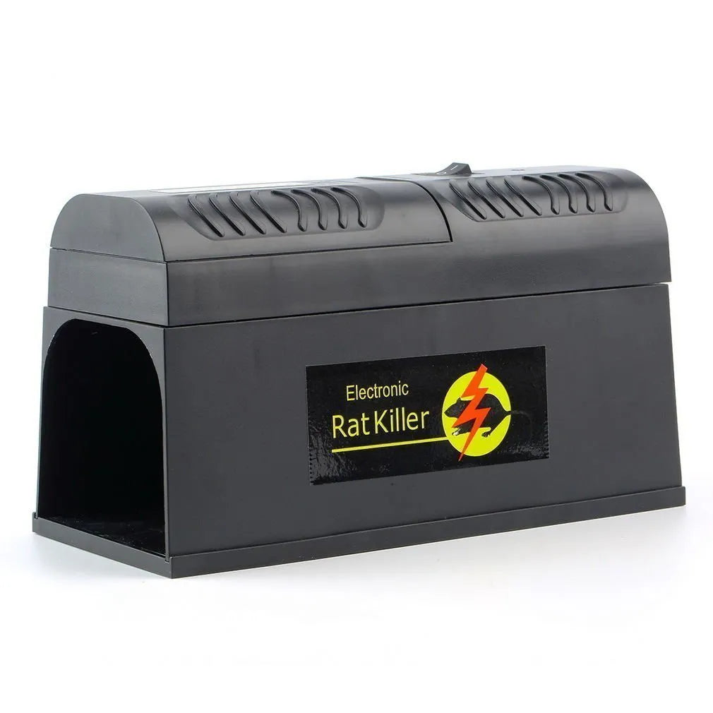 Black high voltage trigger rodent killer on a floor, 2W 6V 20Hz, 208x115x75mm