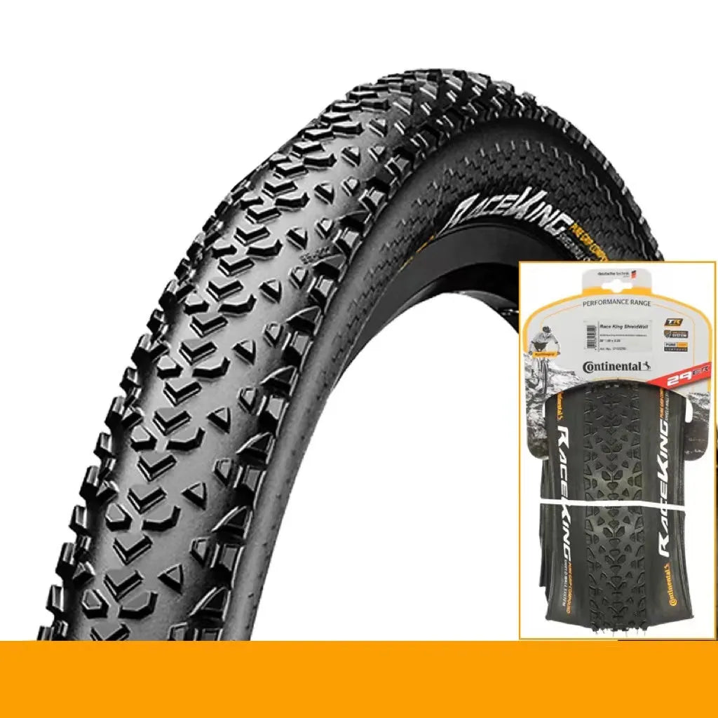 Mountain bike outer tyre showing yellow sidewall, labelled with sizes 26, 27.5, 29 inches and 2.0, 2.2 width options.