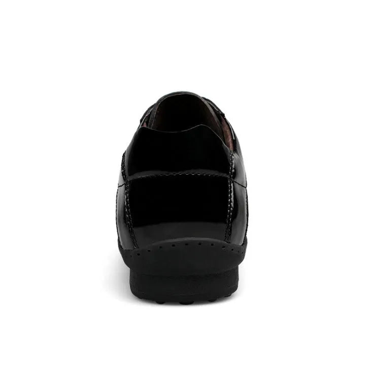Men's genuine leather oxford shoes in black, handmade, view from side