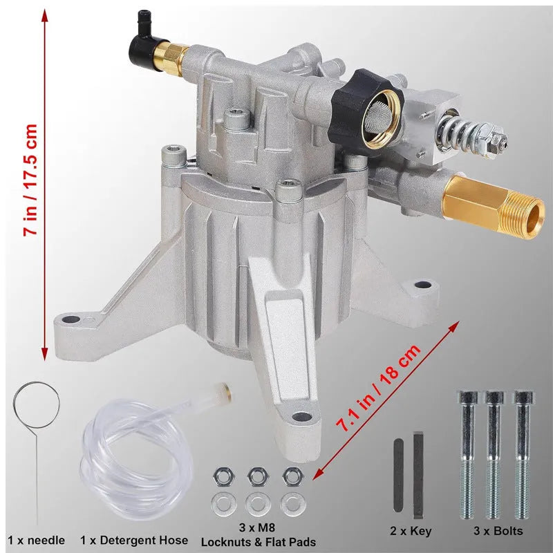 P170 swash plate cast aluminium pump with perpendicular shaft for high pressure cleaning machine accessories
