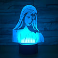 3D LED night light with stereoscopic ring pattern and colour changing options on ABS base