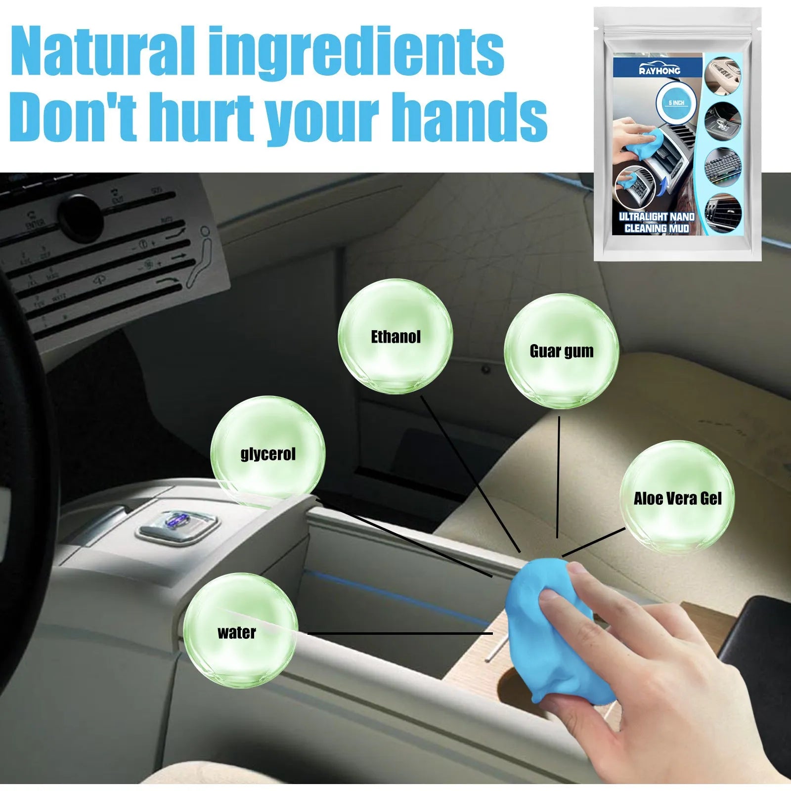 20g car interior gap cleaning mud putty for dust removal from vents and household items
