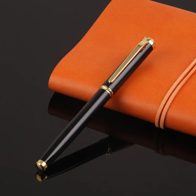 Black and red metal fountain pen with 0.5mm iridium nib for business writing and gift giving