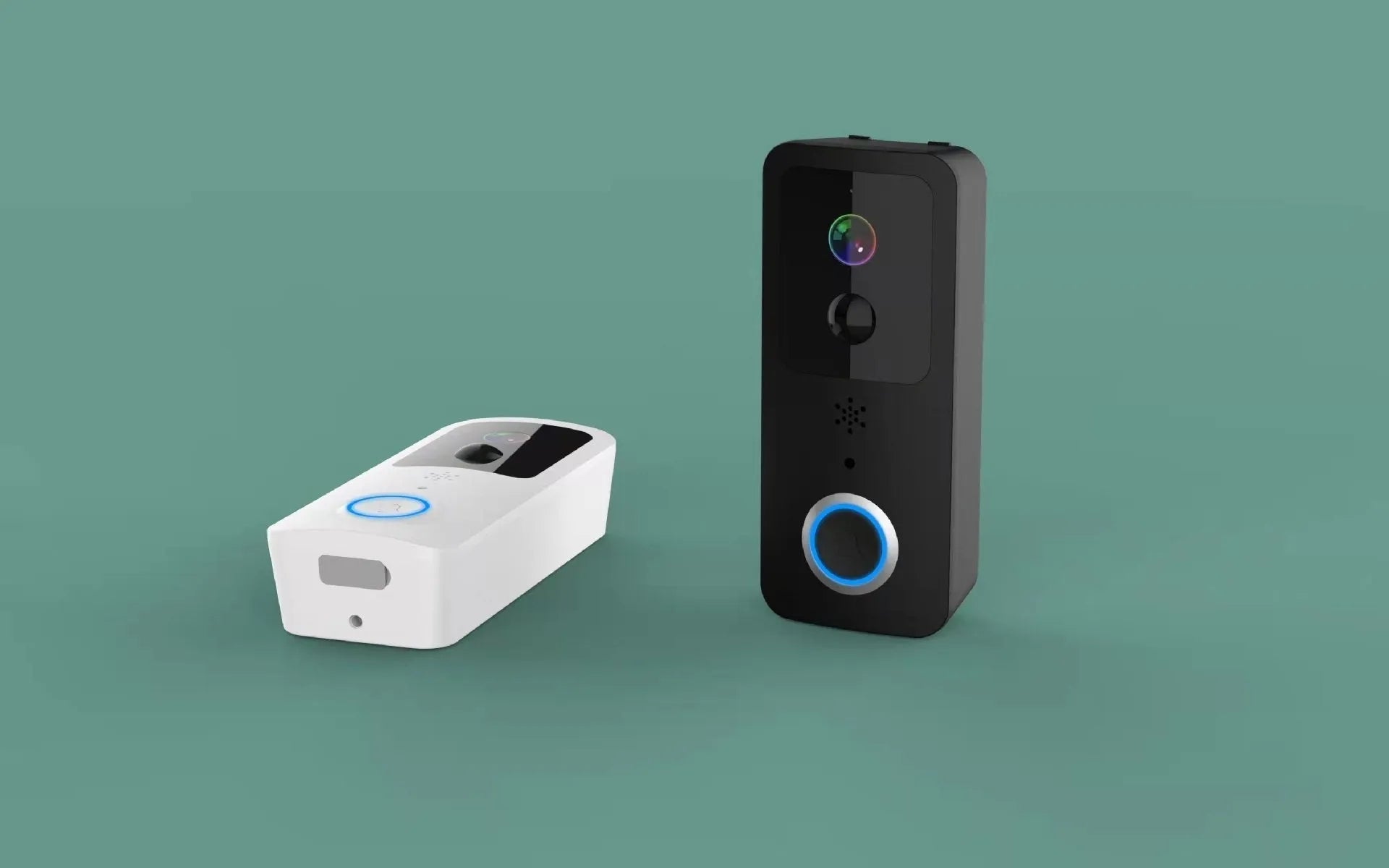 White waterproof HD visual doorbell with intercom, camera, and 18650 battery for home security