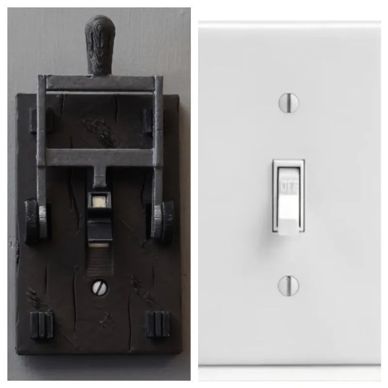 Retro decorative mechanical wall switch plate cover with single control function