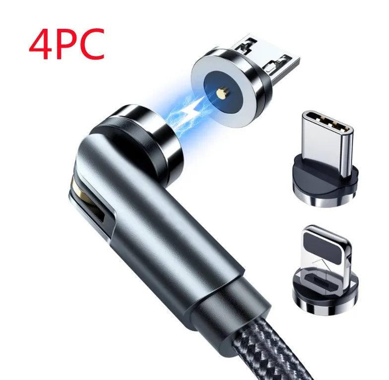 Essager 360-degree rotating magnetic USB charging cable with blue LED indicator and aluminium alloy shell
