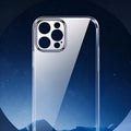 Custom acrylic couple phone case with silicone bumper and transparent glass back for iPhone models 11 to 16 series