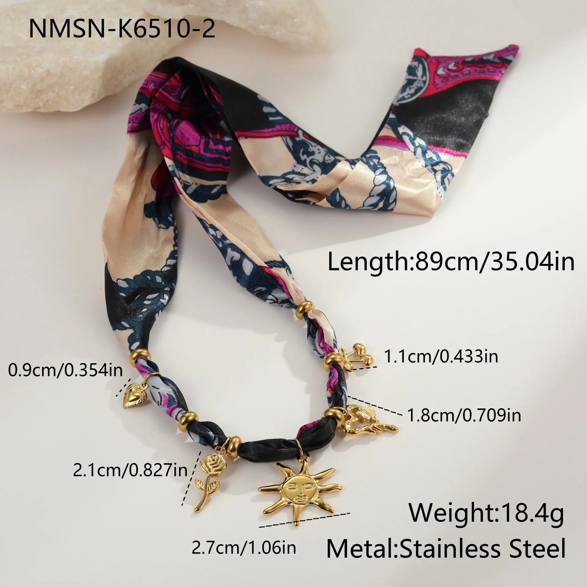 Women's stainless steel jewellery with 18K gold electroplating for autumn winter scarf coordination