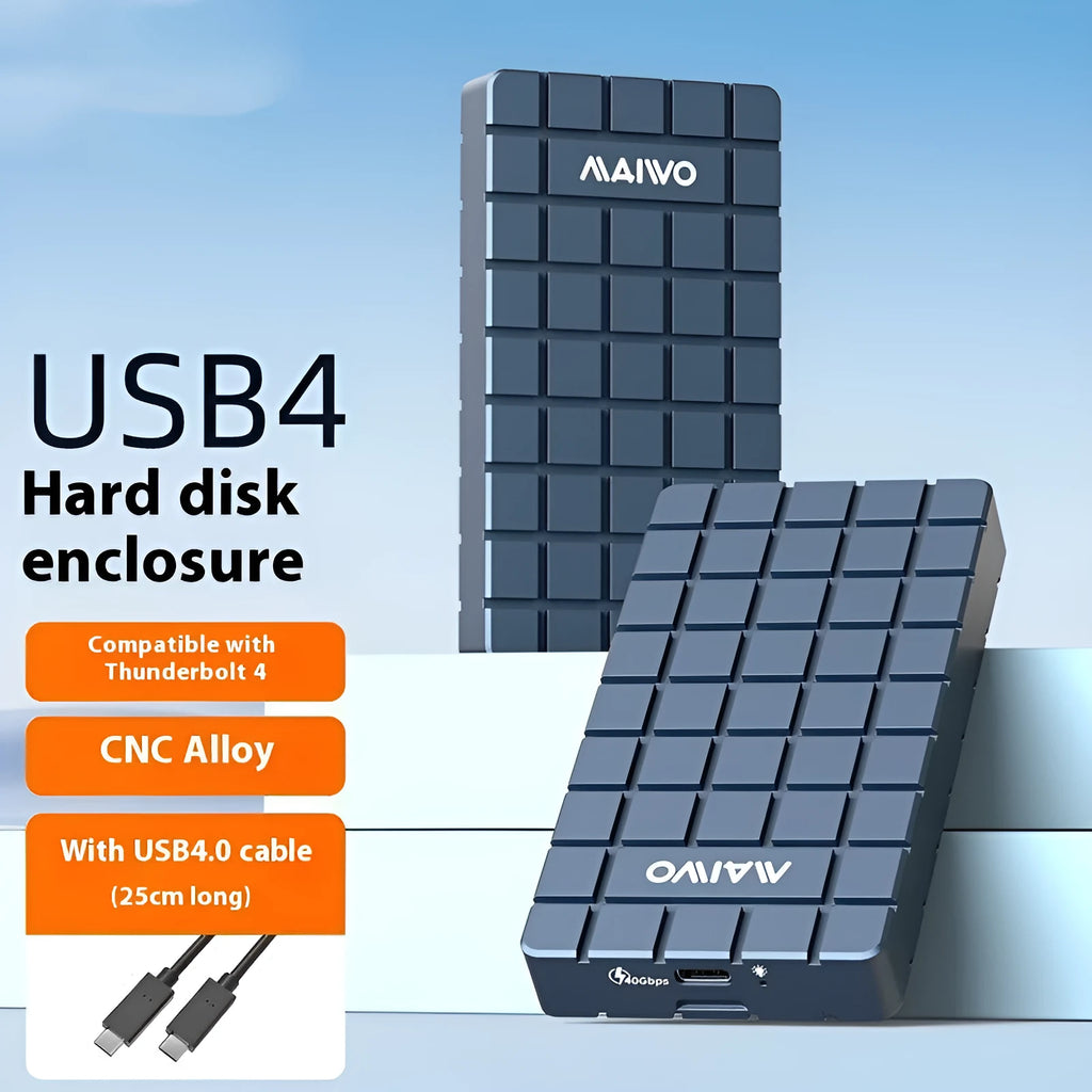 USB4 aluminium hard disk enclosure for M.2 NVMe SSDs showing K1717 and K1719 with fan models.