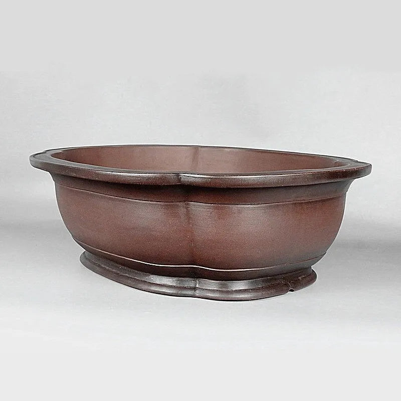 Handmade antique crabapple shaped purple clay flower pot, large size 74cm long.
