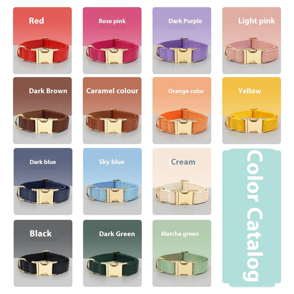 Leather dog collar with colour blocking design in caramel colour, size M