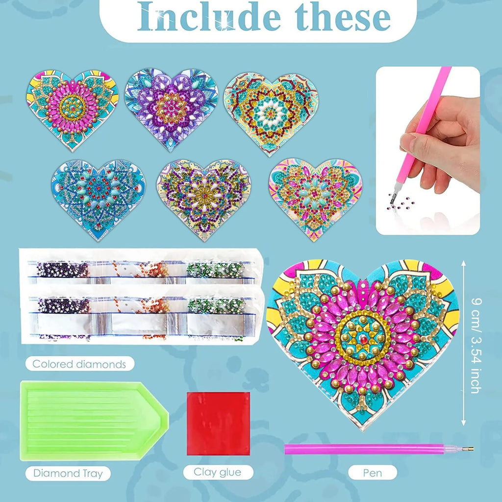 Six purple PU leather bookmarks with crystal flower decorations arranged together