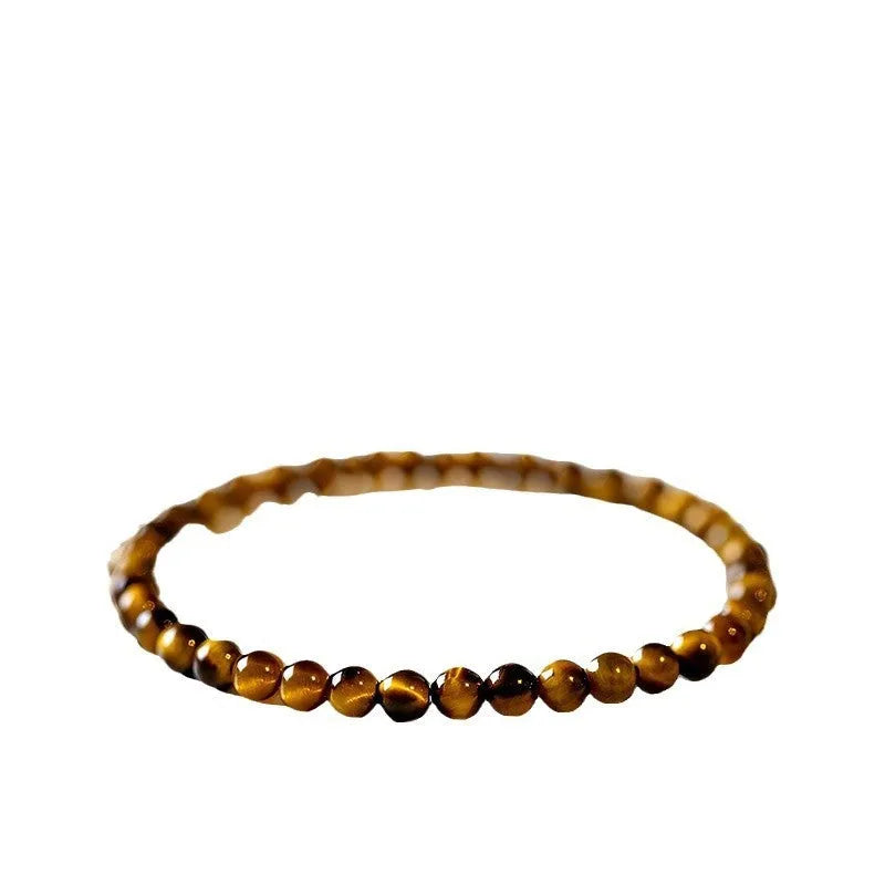 New Chinese style geometric tigereye bracelet showing manual craftsmanship and round element details