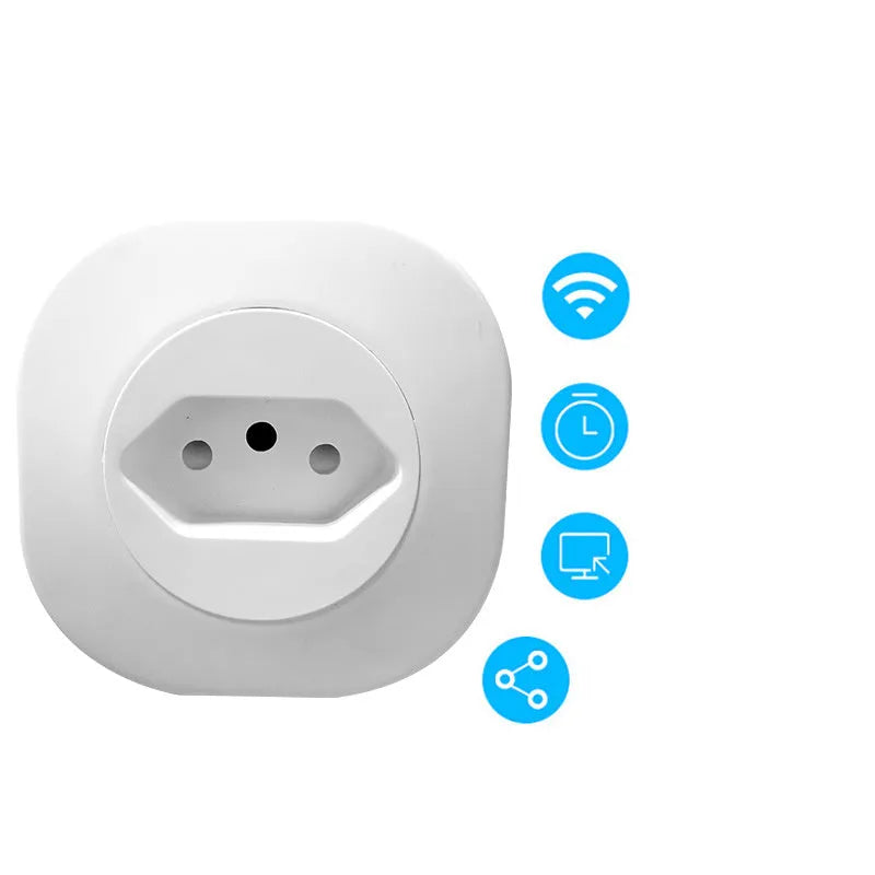 White smart socket plug with EU/US/Swiss plug styles for WIFI voice control