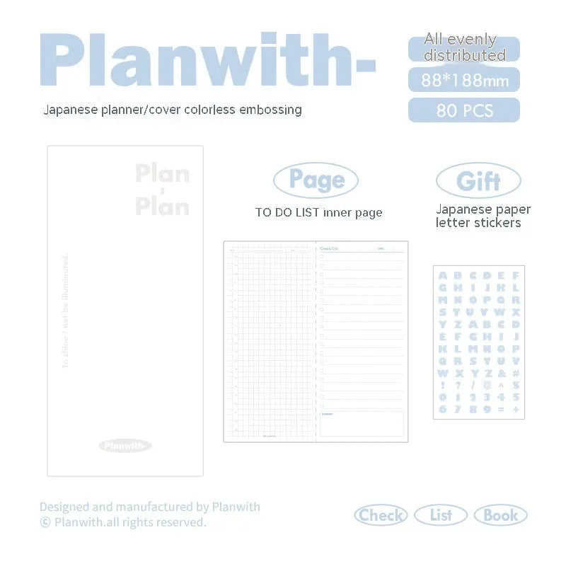 Embossed visual metre book notebook showing cover colours and 80 sheets of 100g white cow paper