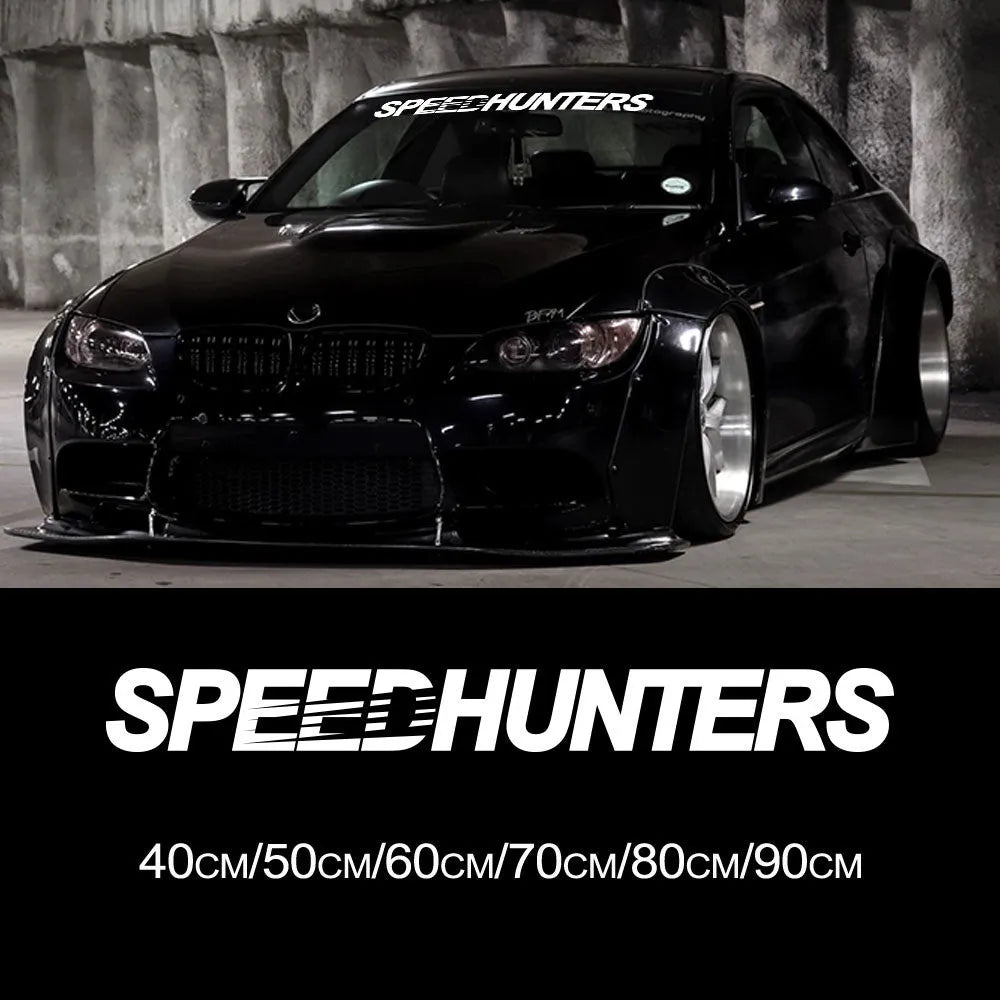 Speed Hunters reflective car vinyl sticker in black showing Speed Hunters graphic design