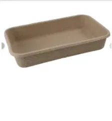 Brown disposable waterproof cat litter box showing three size options for small to medium cats