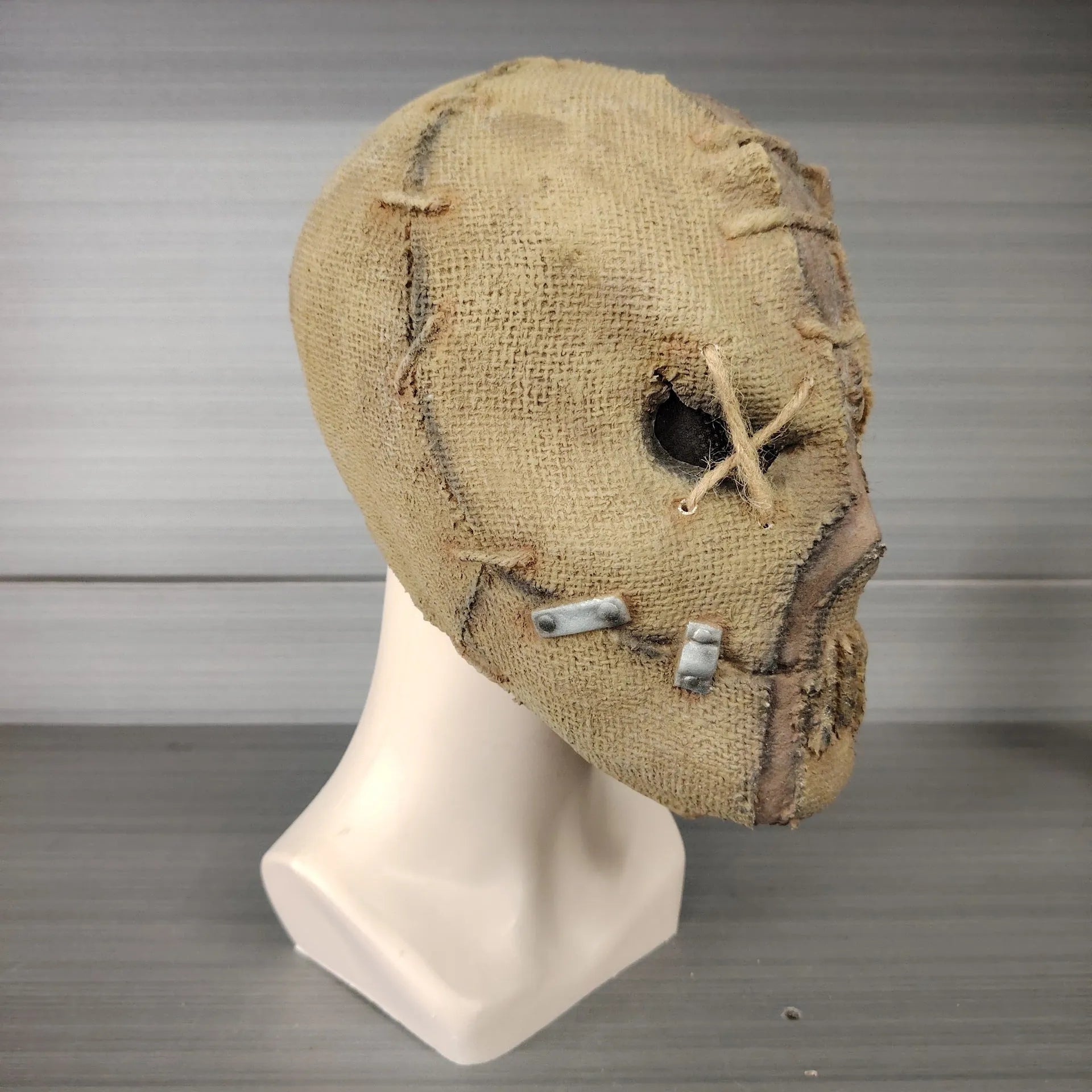 Latex horror mask with scar skull design for Halloween costumes